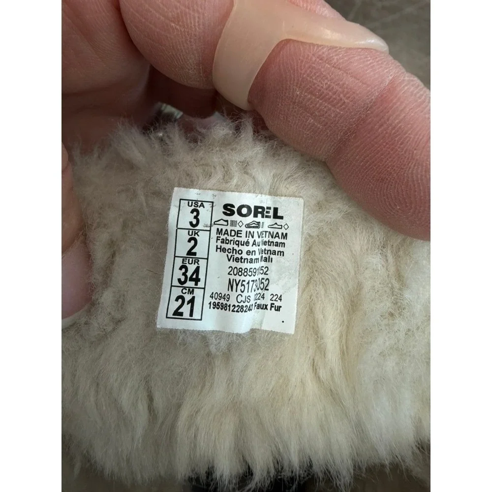 Sorel Whitney II Waterproof Snow Boots Kids Gray Lavender Faux Fur Final Sale